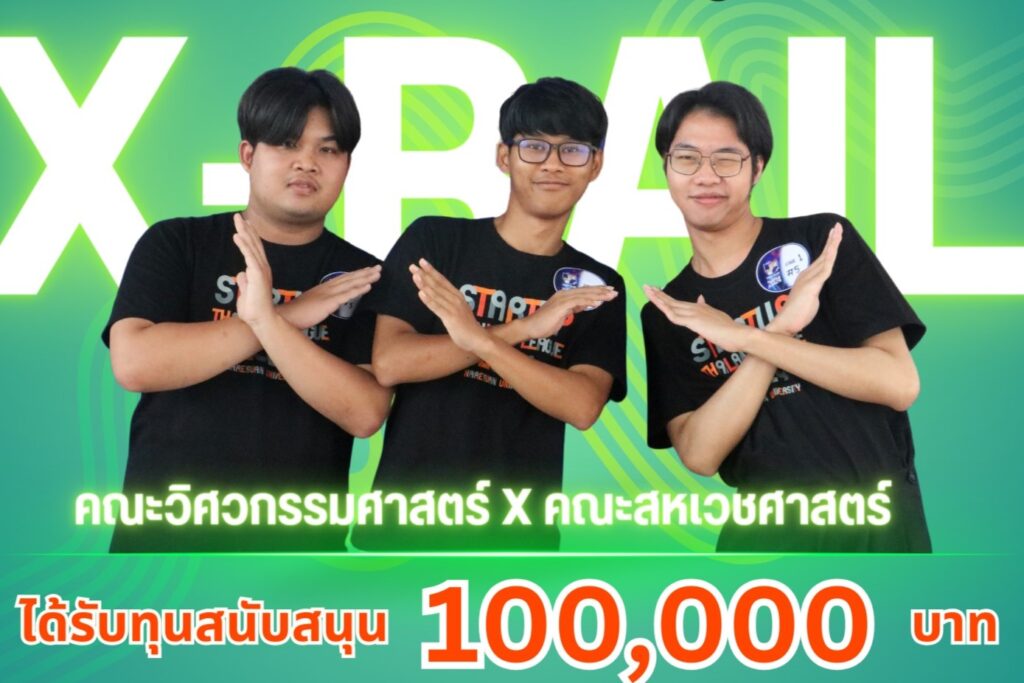 ขอแสดงความยินดี กับ “ทีม X-RAIL” ตัวแทนนิสิต ม.นเรศวร คว้าทุนสนับสนุน 100,000 บาท